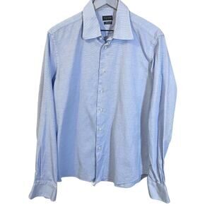 Valentino Roma Interfit Light Blue Button Down Shirt 100% Cotton Sz 17/43